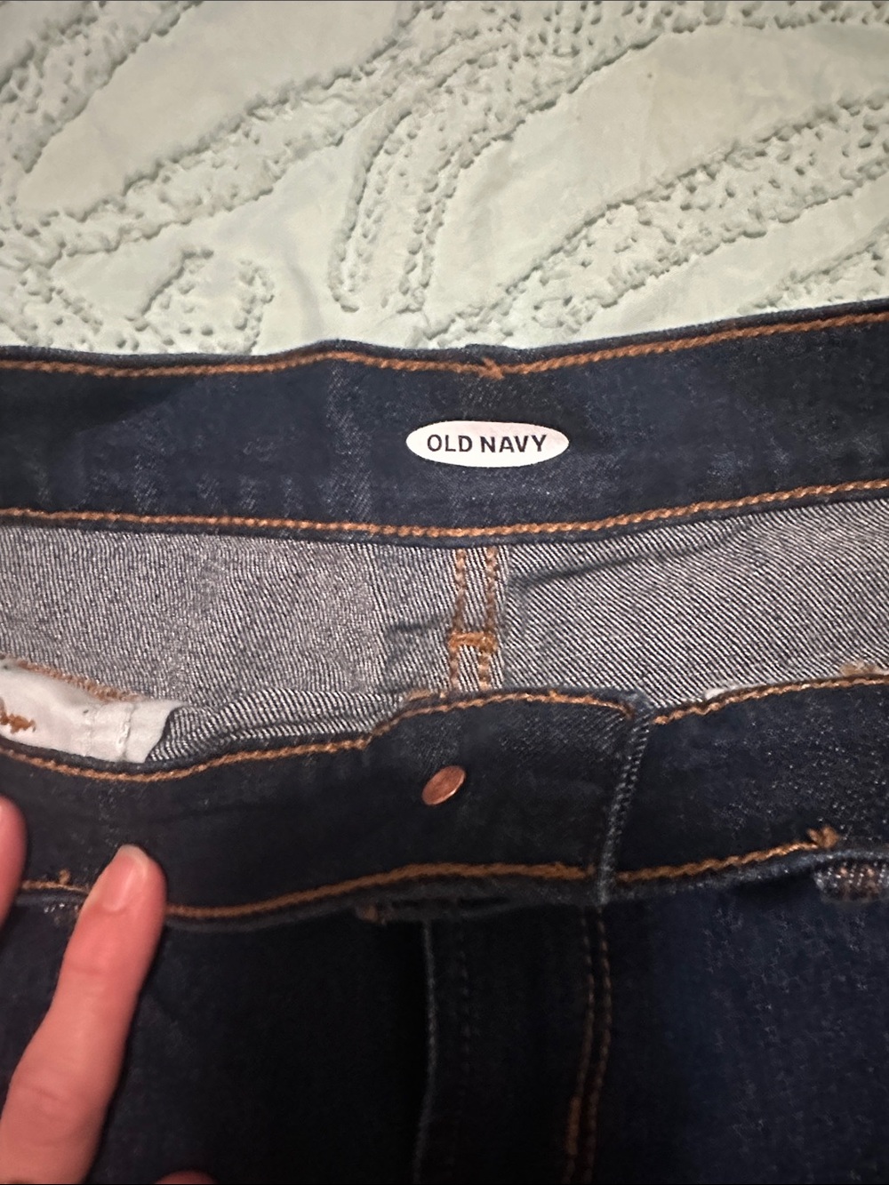 Old Navy Dark Blue Cuffed Denim Shorts - Picture 4 of 5